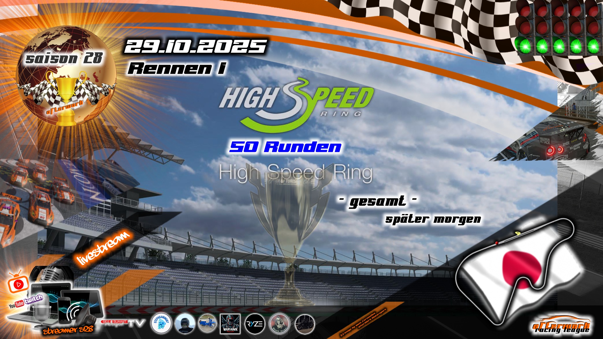 🇯🇵 S28 - 29.10.: Rennen 1 :️ HighSpeed Ring 🌧 🇯🇵